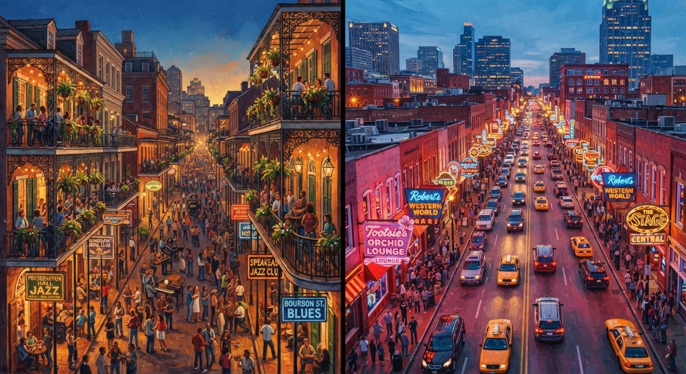 New Orleans vs. Nashville: Two Cities, Two Kinds of American Soul